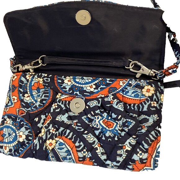 VERA BRADLEY MARRAKESH Tri-Fold Clutch Wallet w/ Crossbody Strap 7.5 x 5 - Picture 3 of 5